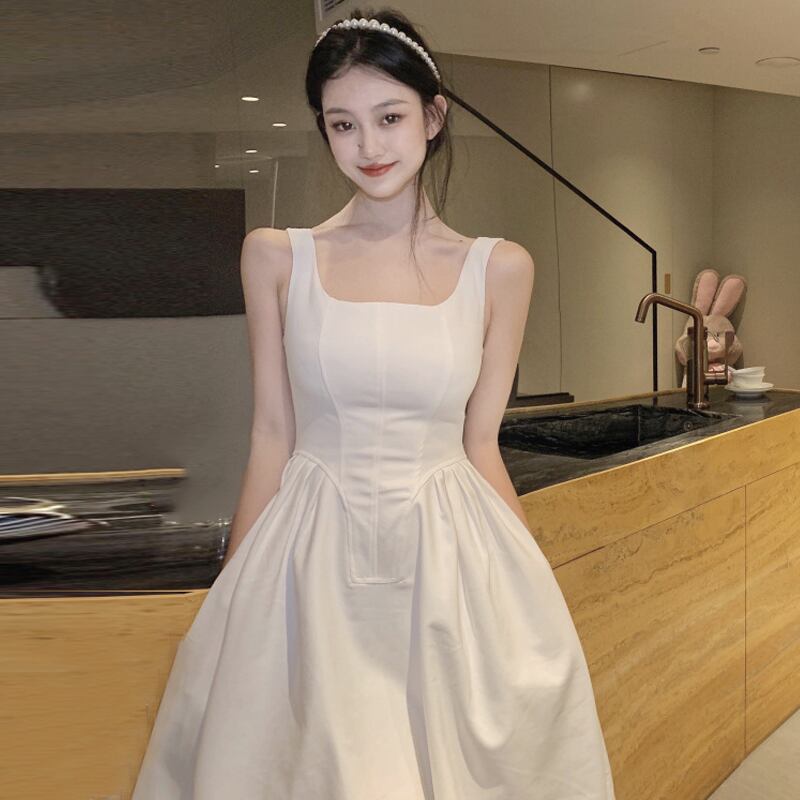 ホワイトスカート サマーウェストドレス ロング 夏物 スーパーモール25522111483