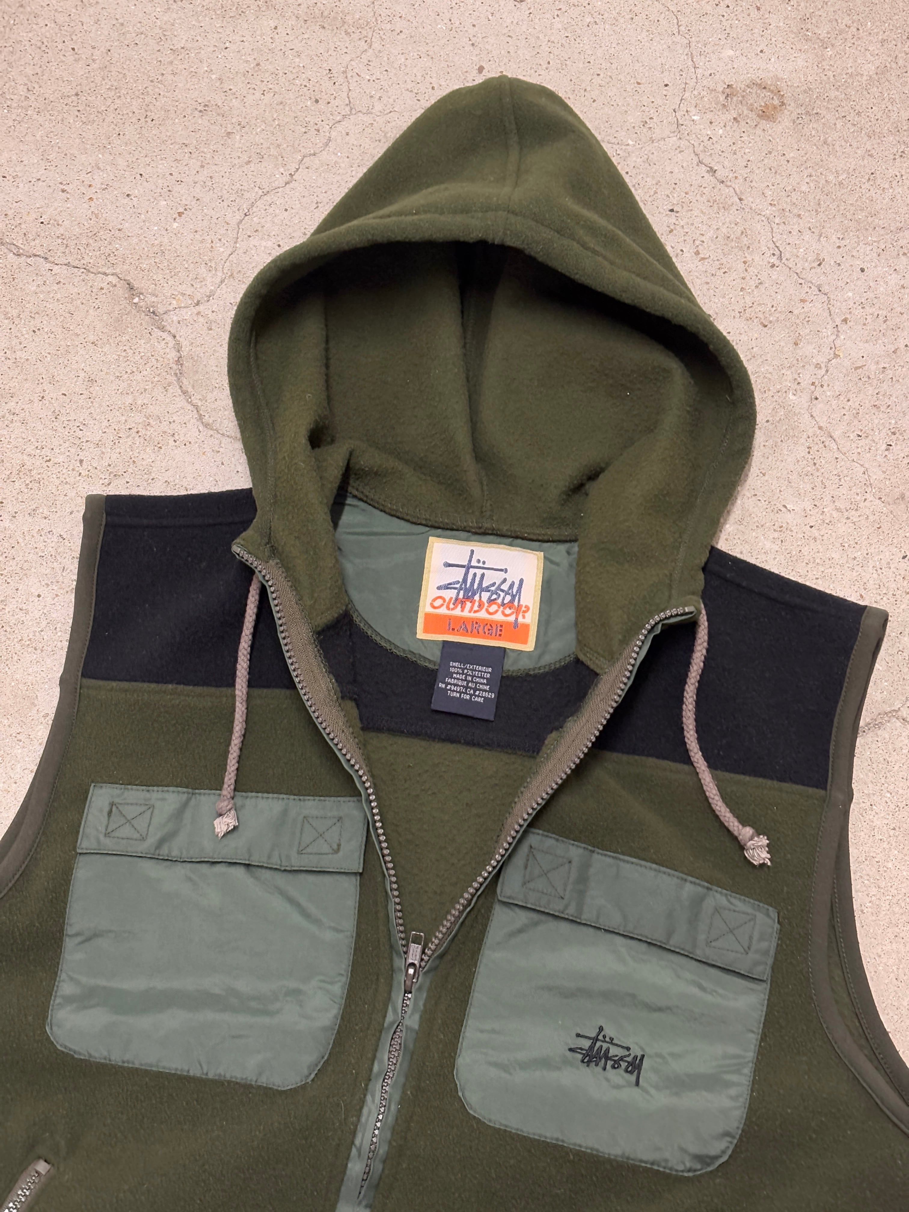 希少!! 90s OLD STUSSY OUTDOOR フリース ベスト 90～00s OLD STUSSY/STUSSY OUTDOOR/Fleece Vest/L/フリ－スベスト/フ