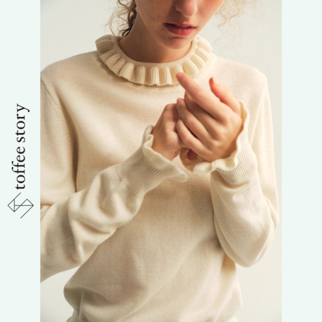 【2color】陽だまり色のクシュクシュハイネックニット 《P0311》