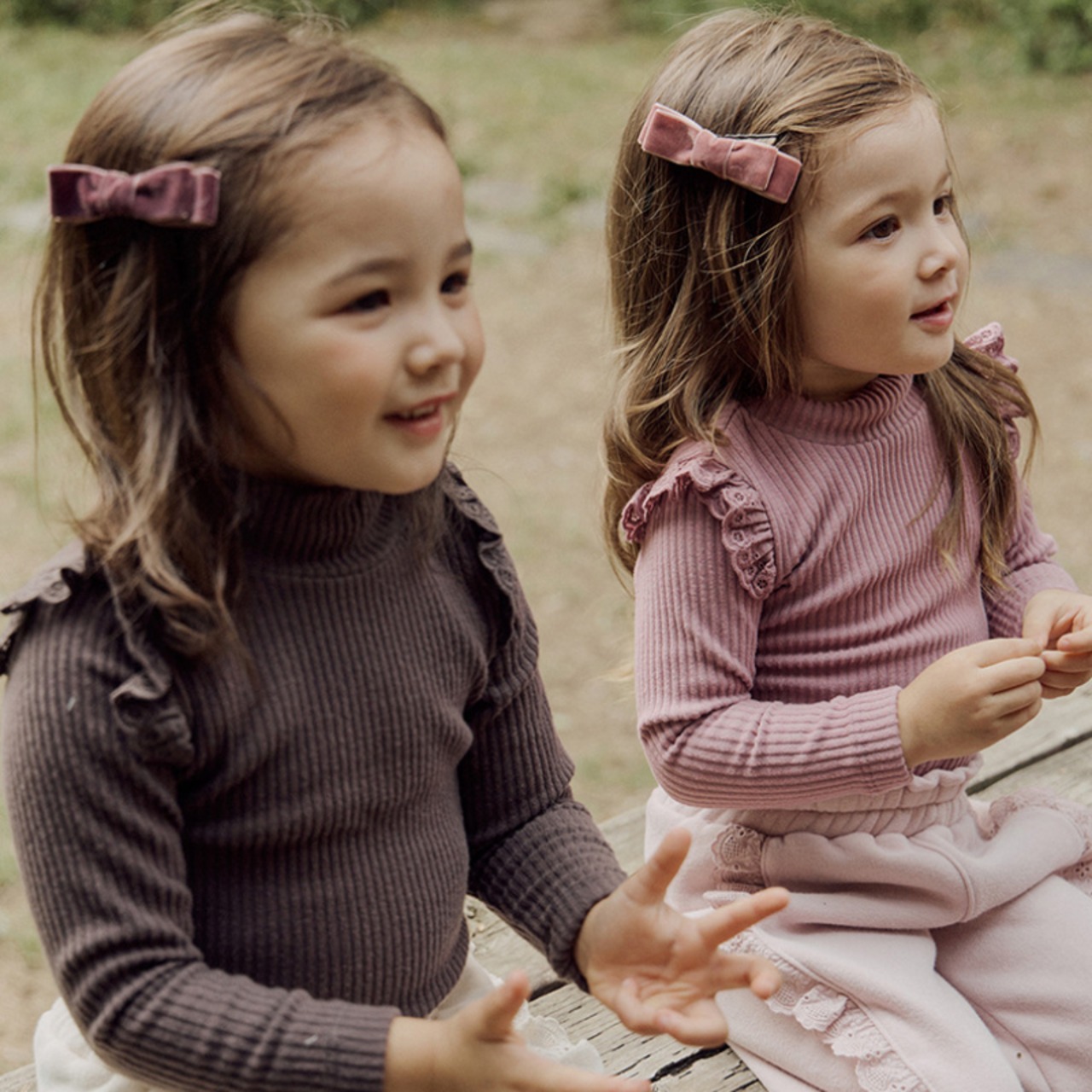 冬ハイネック肩フリルリブインナー4色