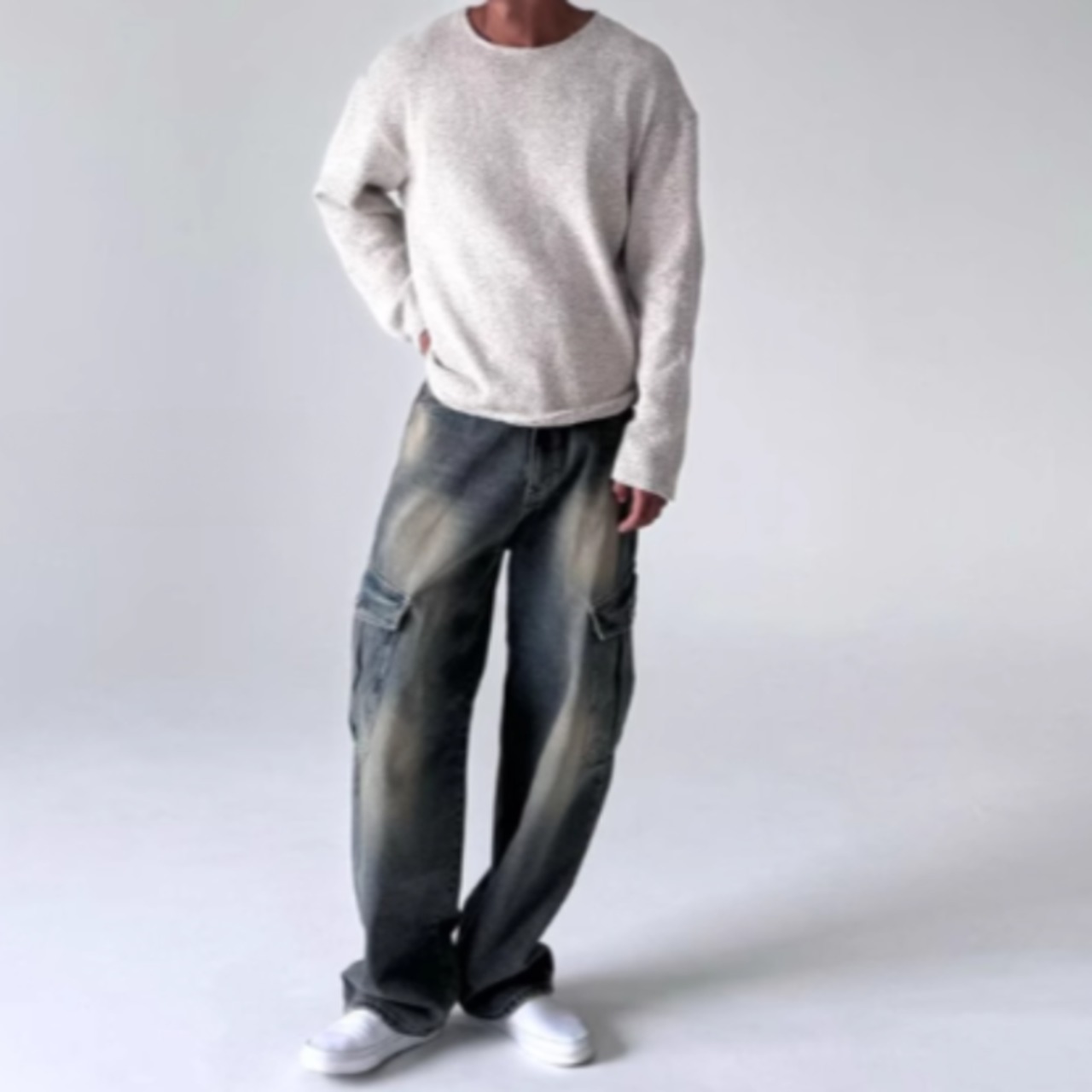 ミックスカラーリラックスニット　0892