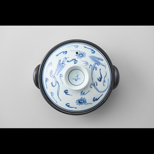 染付雲龍文 6寸鍋