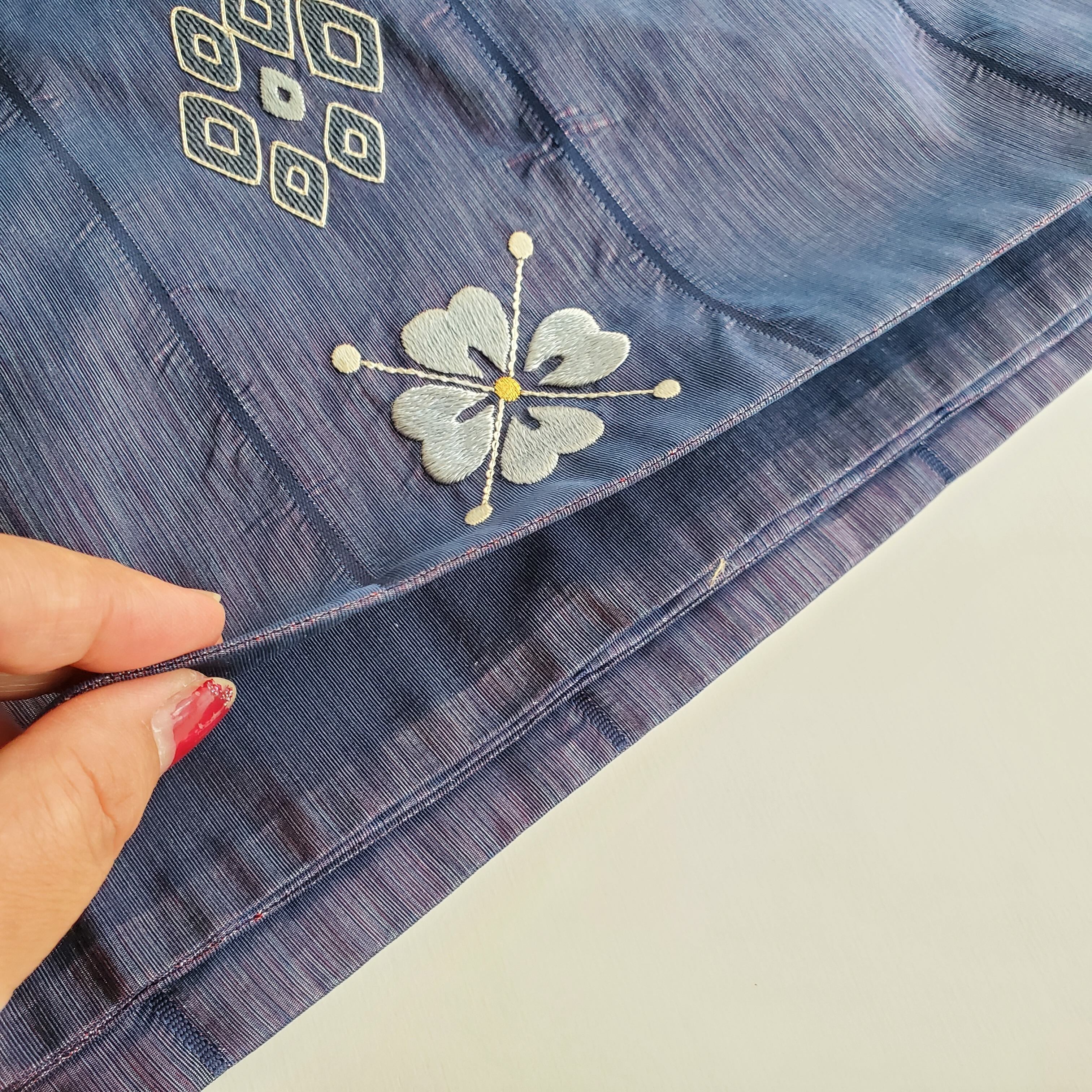 玉虫花柄刺繍文様 正絹六通袋帯 | アンティーク雑貨・家具・骨董品