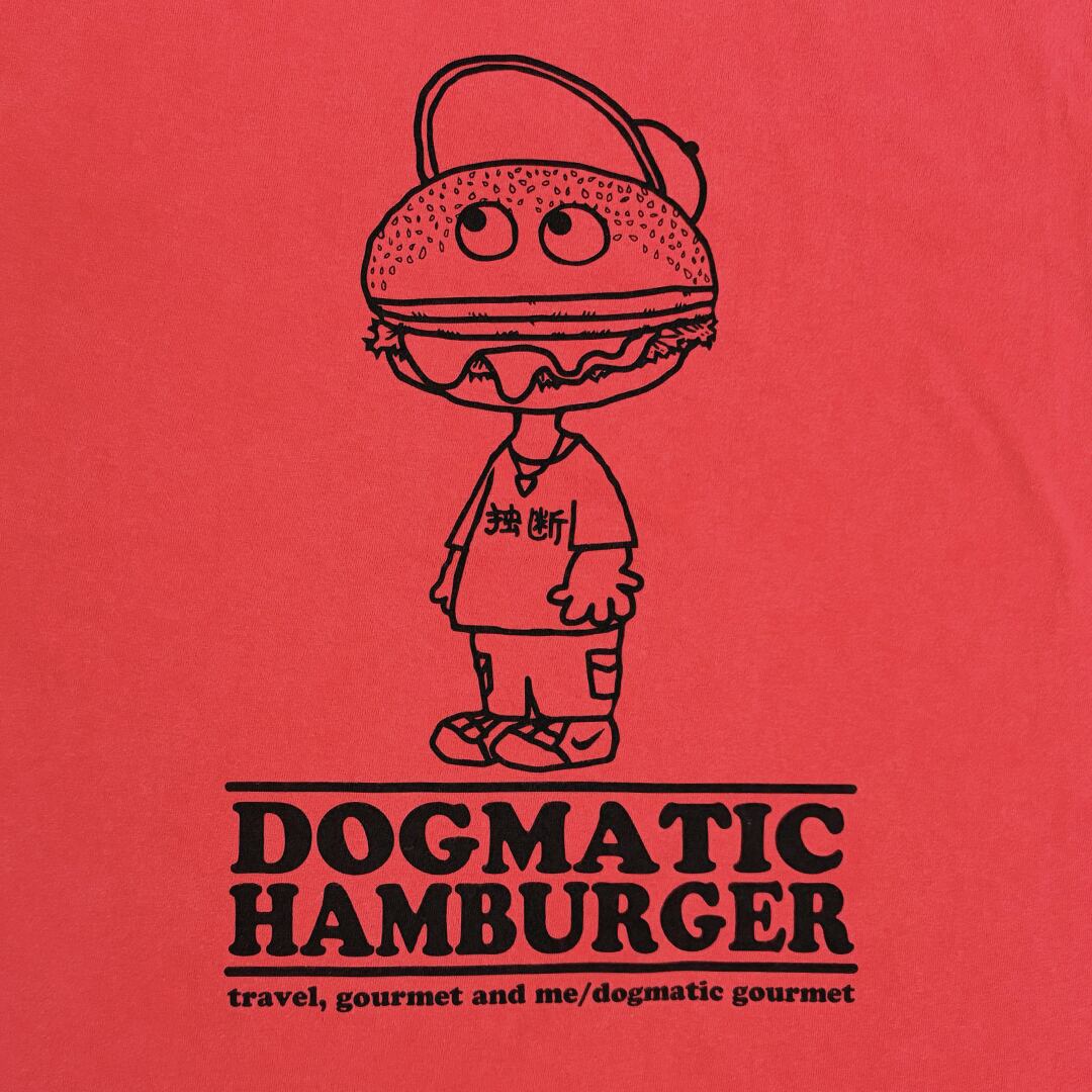 DG160 】DOGMATIC HAMBURGER T-SHIRT (FADE WASH BODY) red | DOGMATIC