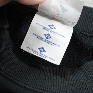 90s JERZEES TEE  sweatshirt solid black "made in USA" XL 古着