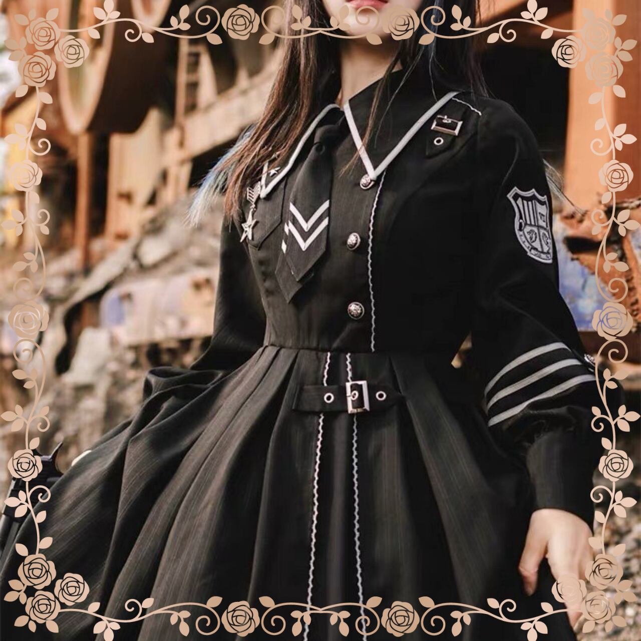 ロリィタ ワンピース ミリタリー 軍服 ショール A0019 Pretty Cute ロリィタ ワンピース ミリタリー 軍服 ショール A0019 Pretty Cute