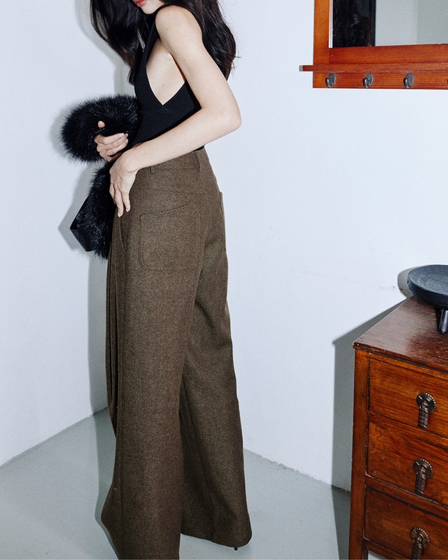 タックワイドパンツ　A25243