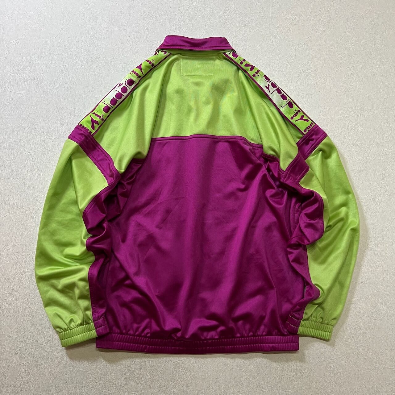 90s diadora トラックジャケット ジャージ ディアドラ ライムグリーン