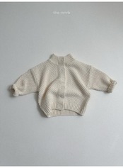 〖取寄〗韓国子供服 / 26winter / minirobe / ワッフルハイネックカーディガン / キッズ *S~XL*