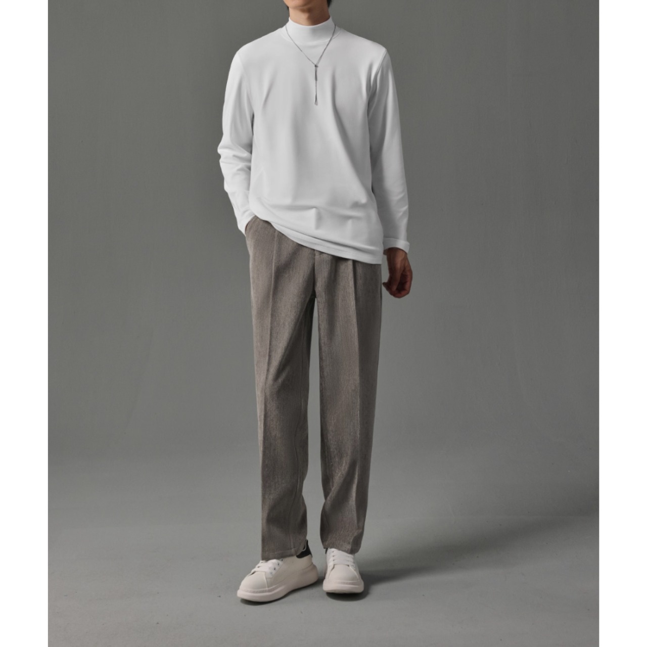 モックネック 長袖カットソー af0421