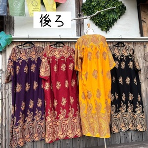 オリエンタル柄タッセルワンピース