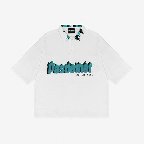 【PAS DE MER/パドゥメ】HOT AS HELL POLO オーバーサイズポロシャツ / WHITE