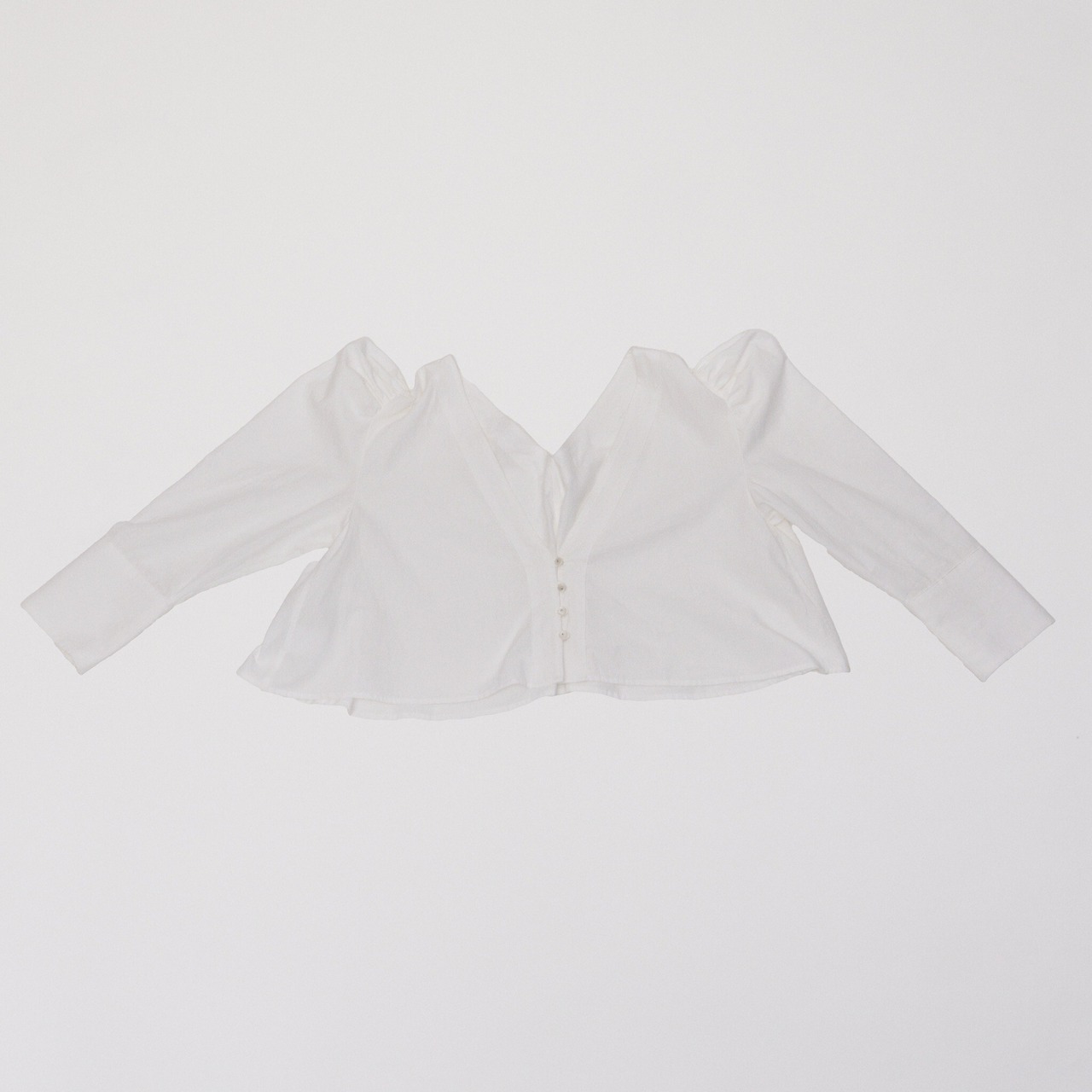 Drop puff blouse/white