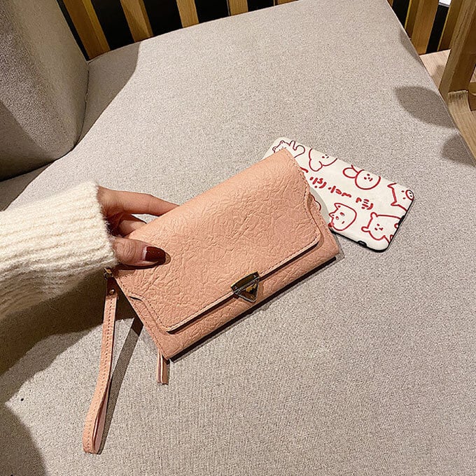 長財布 レディース ウォレット 小銭入れ コンパクト 革 レザー レトロ バックル ブラウン ブラック ブルー