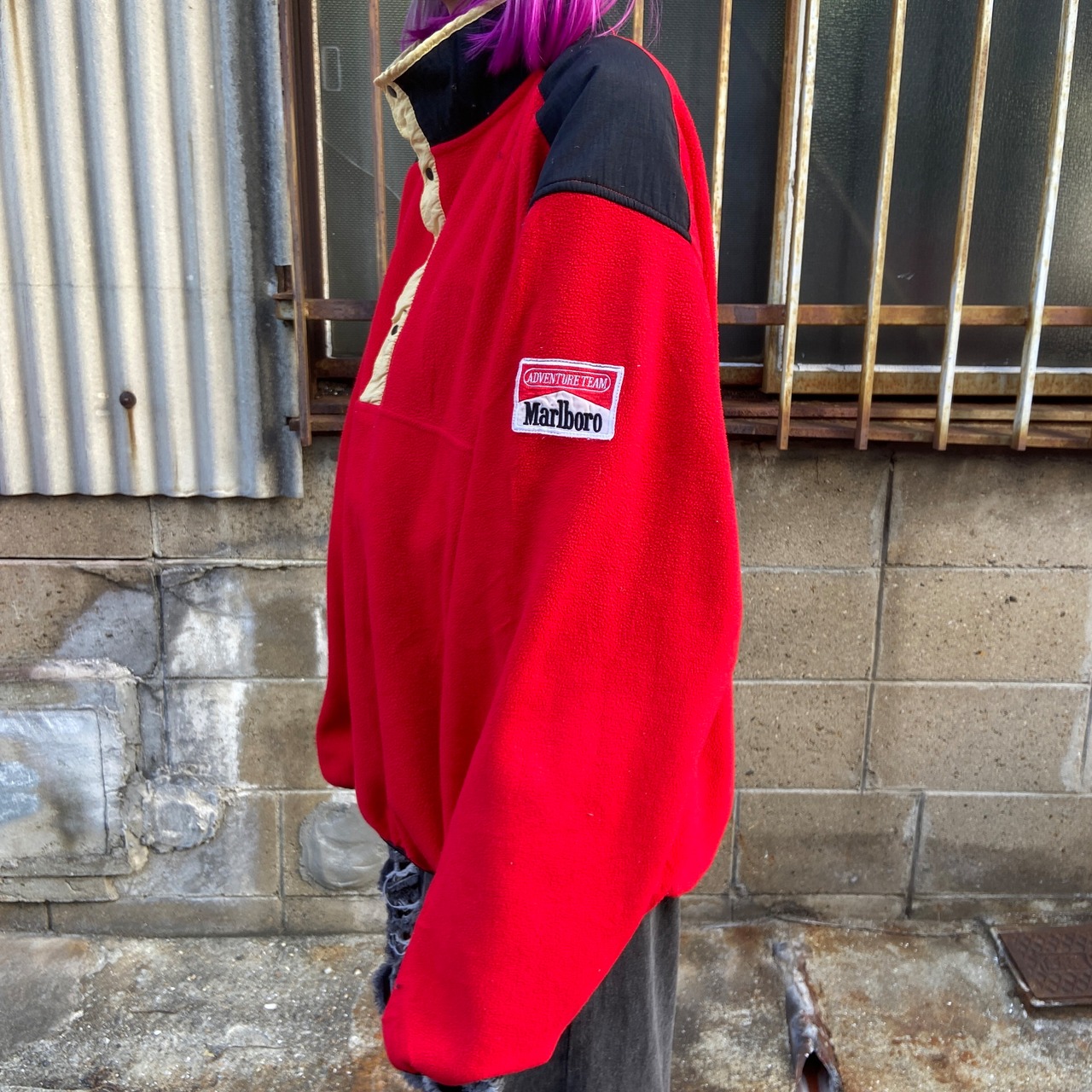 90年代 Marboro マルボロ ハーフボタン スナップTタイプ フリース 