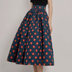 ドット柄Aラインスカート　21664