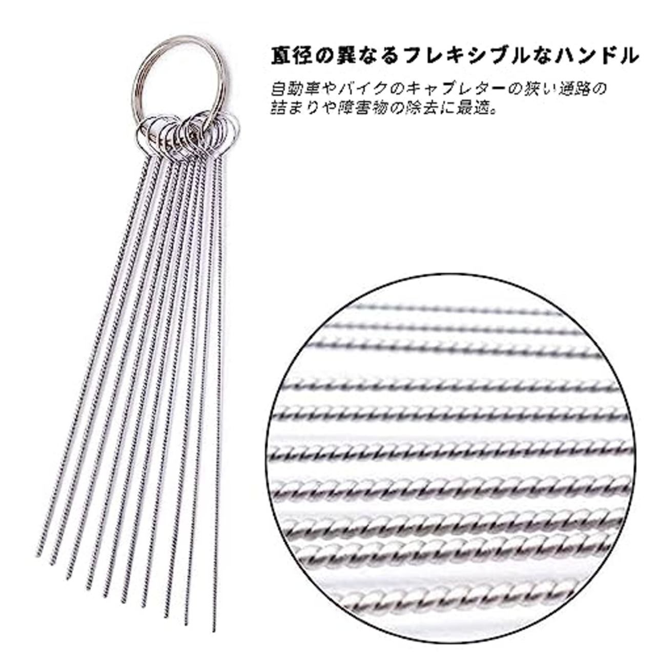 MOMI キャブクリーナー キャブレタークリーナー 清掃工具 28点ツールセット メンテナンス用品 ワイヤブラシ5本+クリーニング針10本+クリーニングワイヤー13本 ATVモペット/溶接カーブ用 オートバイ/車用 キャブレター クリーナー