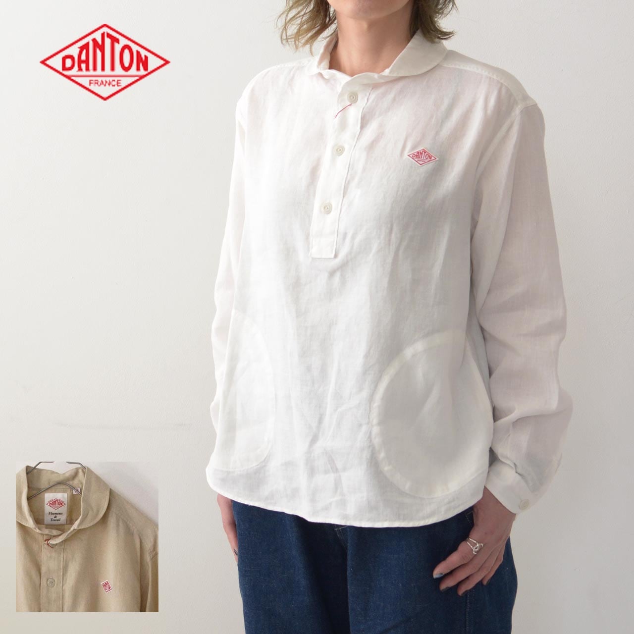 DANTON [ダントン] L/S LINEN CLOTH SHIRTS [JD-3564KLS] 長袖クロス ...