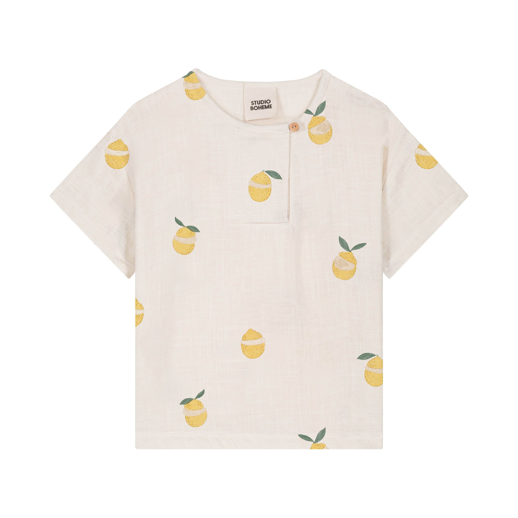 STUDIO BOHEME / T-SHIRT ORSO / OFF WHITE / LEMON / 18M-24M