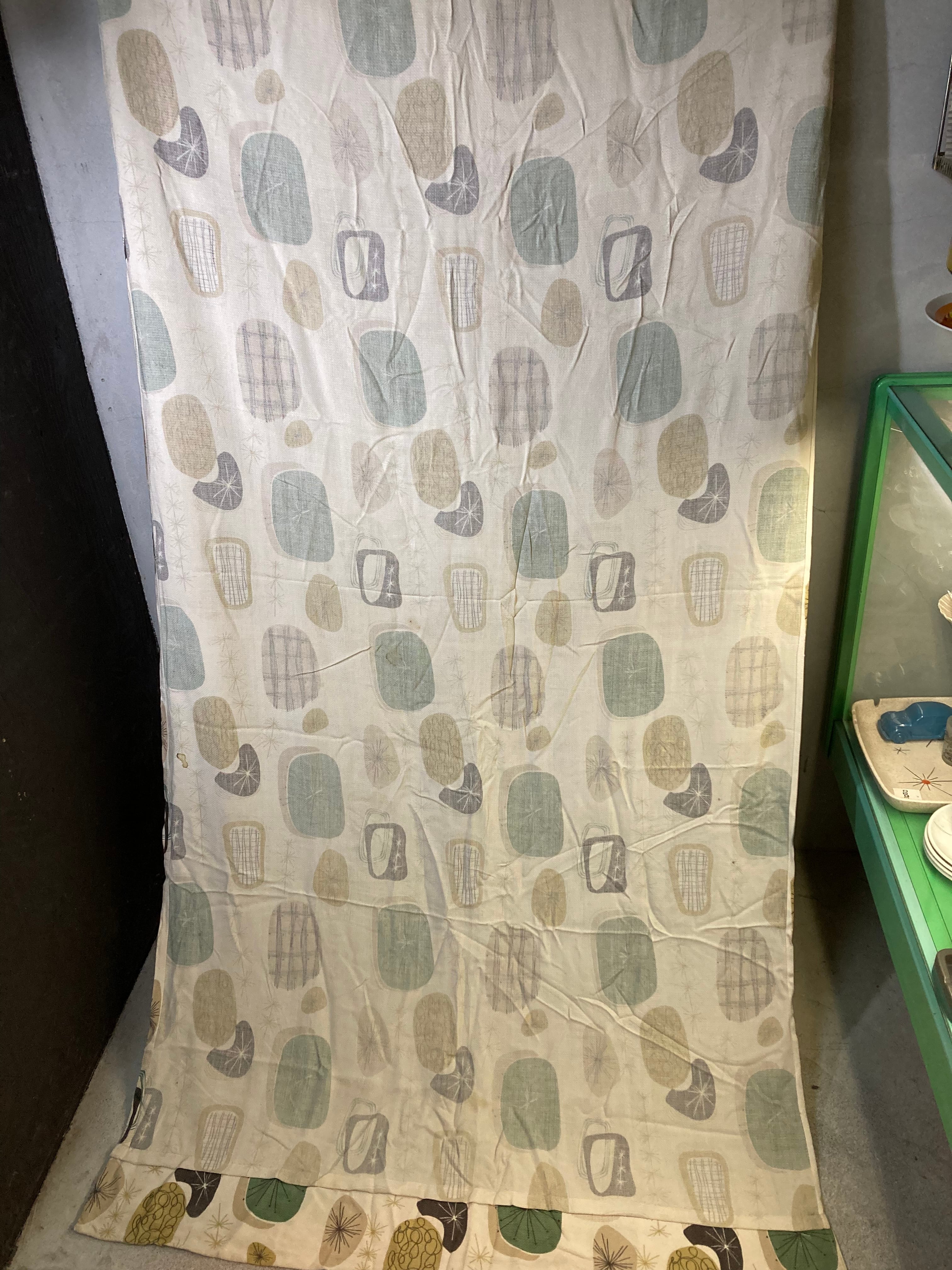 ◇ビンテージ アトミック柄 カーテン ファブリック Atomic ロカビリー