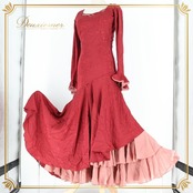 フラメンコ 衣装 ワンピース ドレス レッド系 赤 ピンク ナジャ naja 日本製 ダンス パーティ 発表会 フリル ボランテ 花柄 大人 可愛い 舞台衣装 発表会用 ダンスドレス スタイリッシュ エレガント