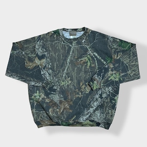 【JERZEES】2XL ビッグシルエット リアルツリー REALTREE カモフラ 総柄 アウトドア スウェット トレーナー ミリタリー US古着