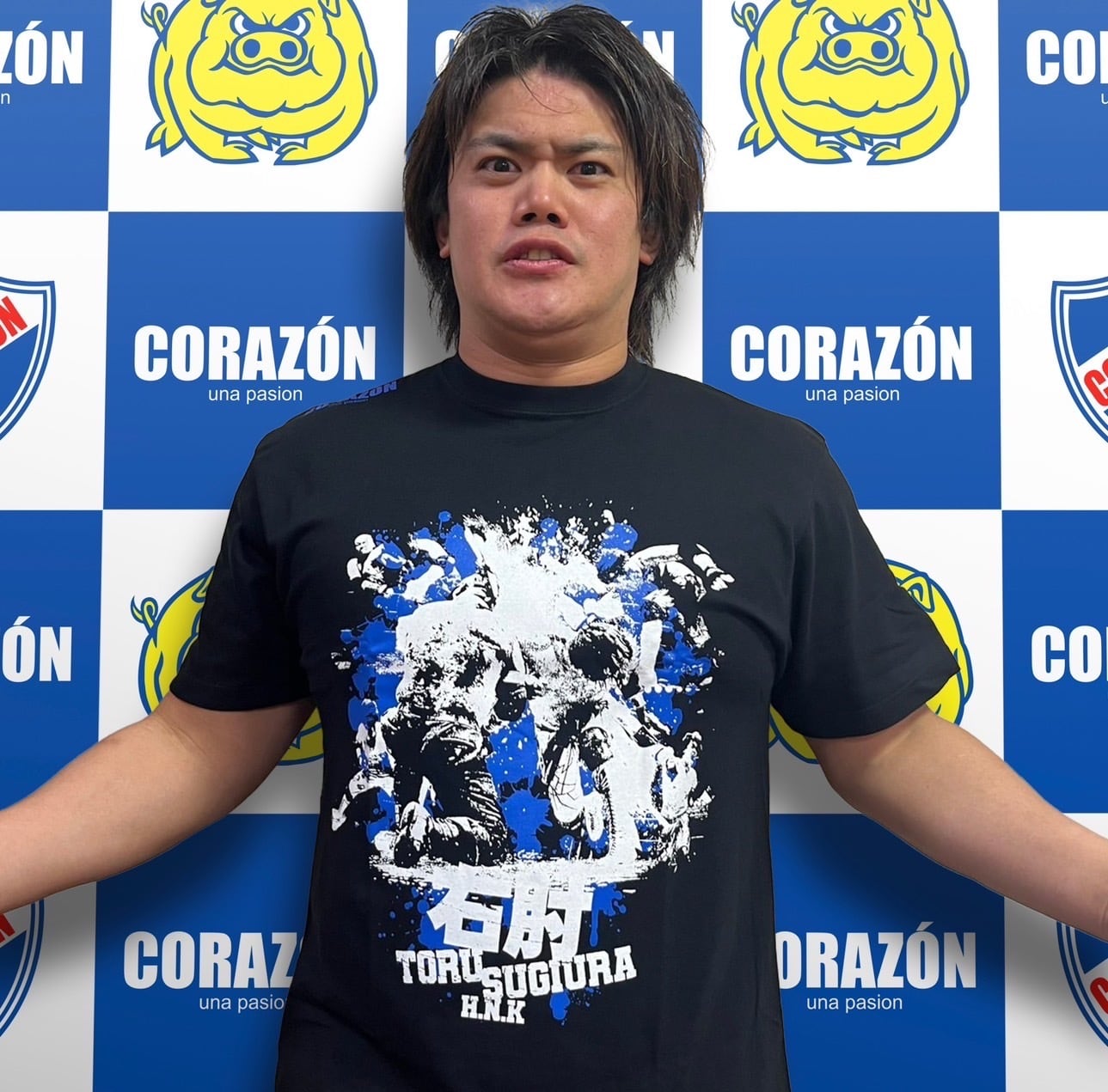 杉浦透×CORAZON ”右肘“Tシャツ | コラソンプロレス