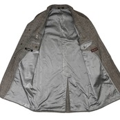 HANKYU granvino カシミヤ混 チェック柄 ステンカラーコート Sサイズ程度/比翼/阪急