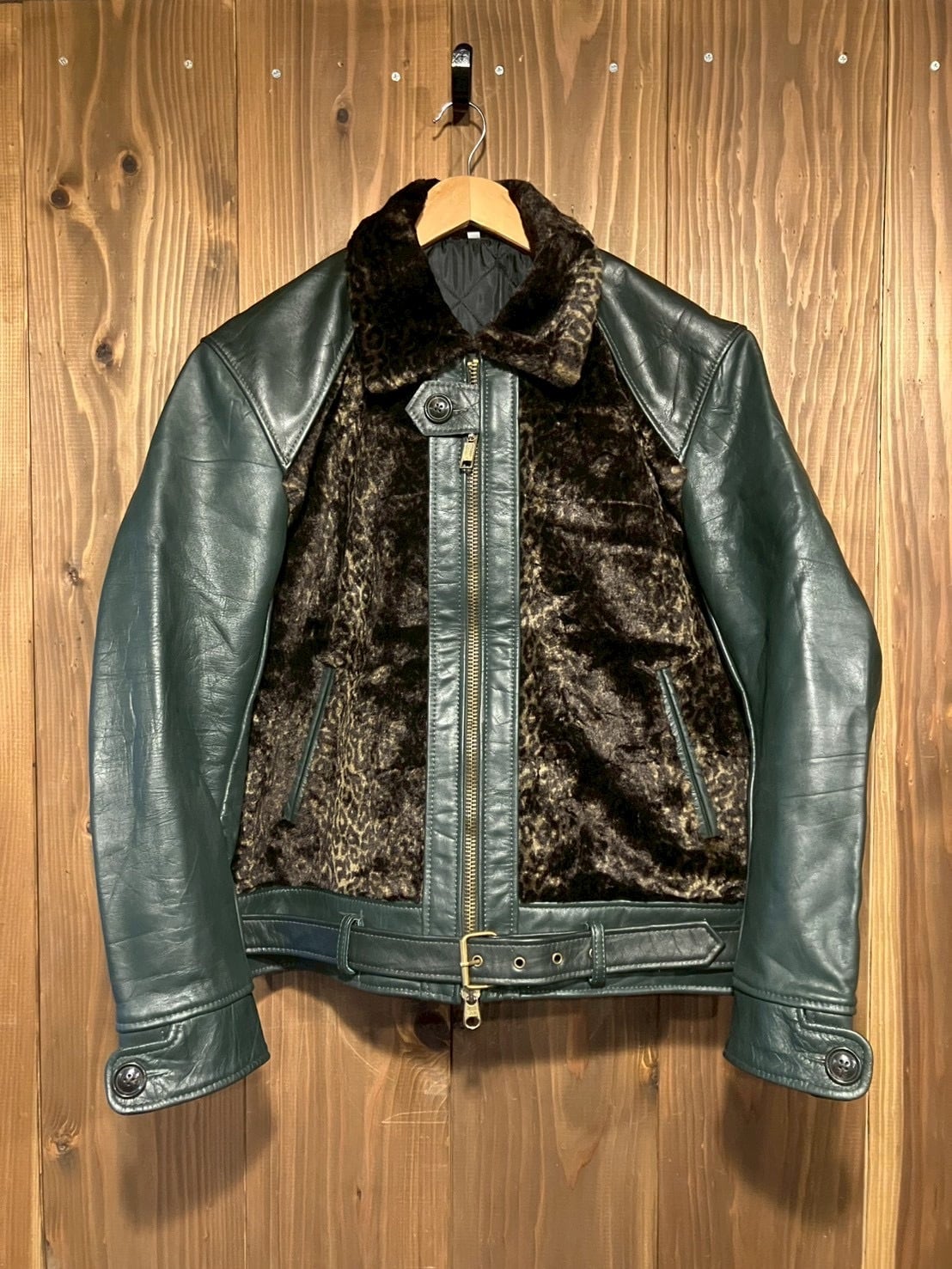 Vintage Leather Grizzly Jacket 再構築 熊ジャン オワジャン