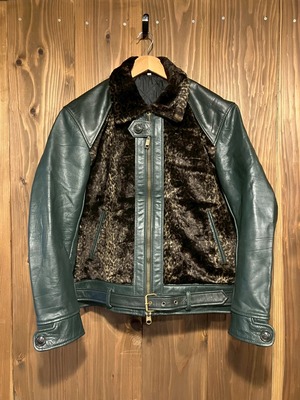 Vintage Leather Grizzly Jacket 再構築 熊ジャン オワジャン ヴィンテージ グリズリージャケット レザー ムートン 40s 50s ライダース 豹柄 レオパード