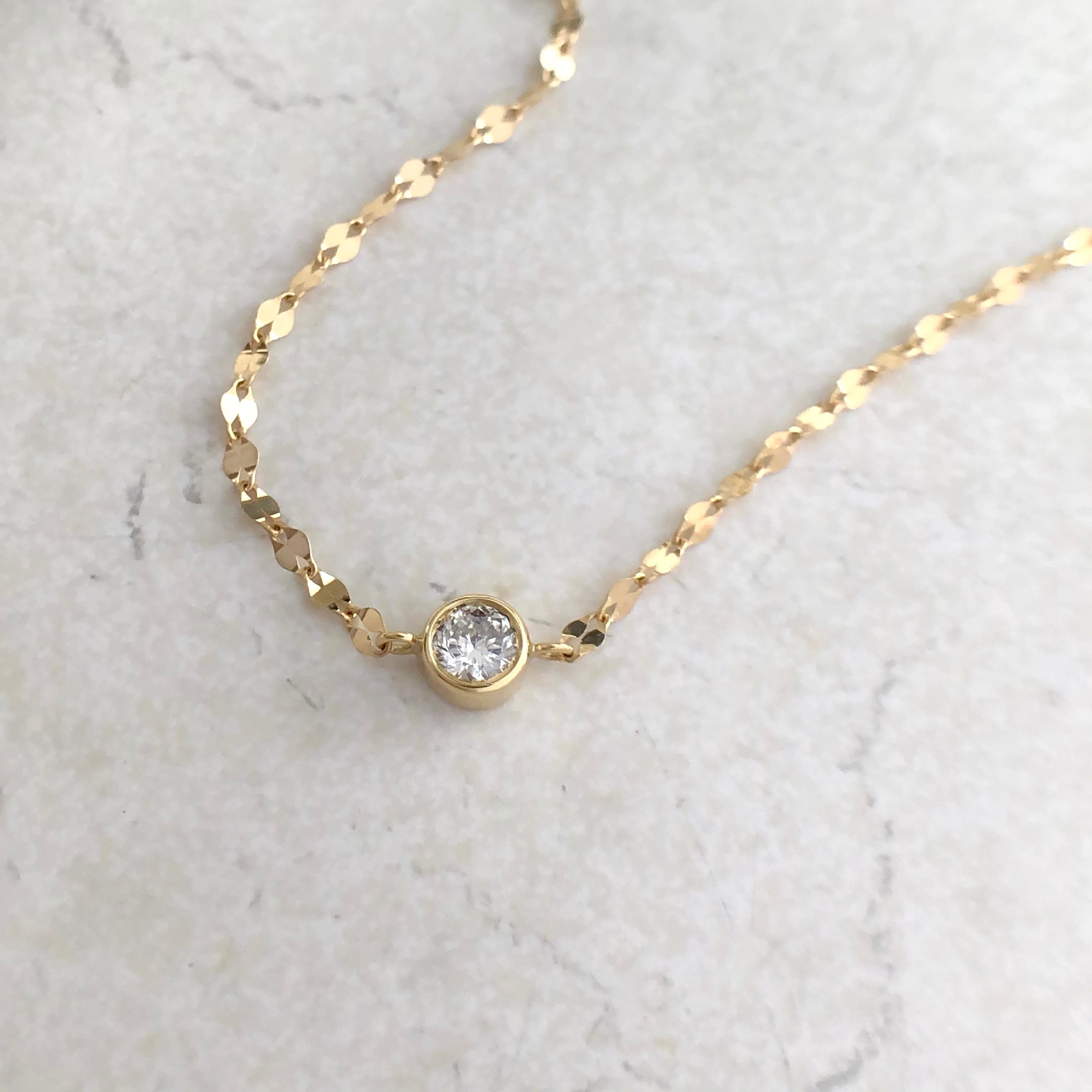 ペタルチェーン ダイヤモンド ブレスレット 0.05ct K18イエロー 