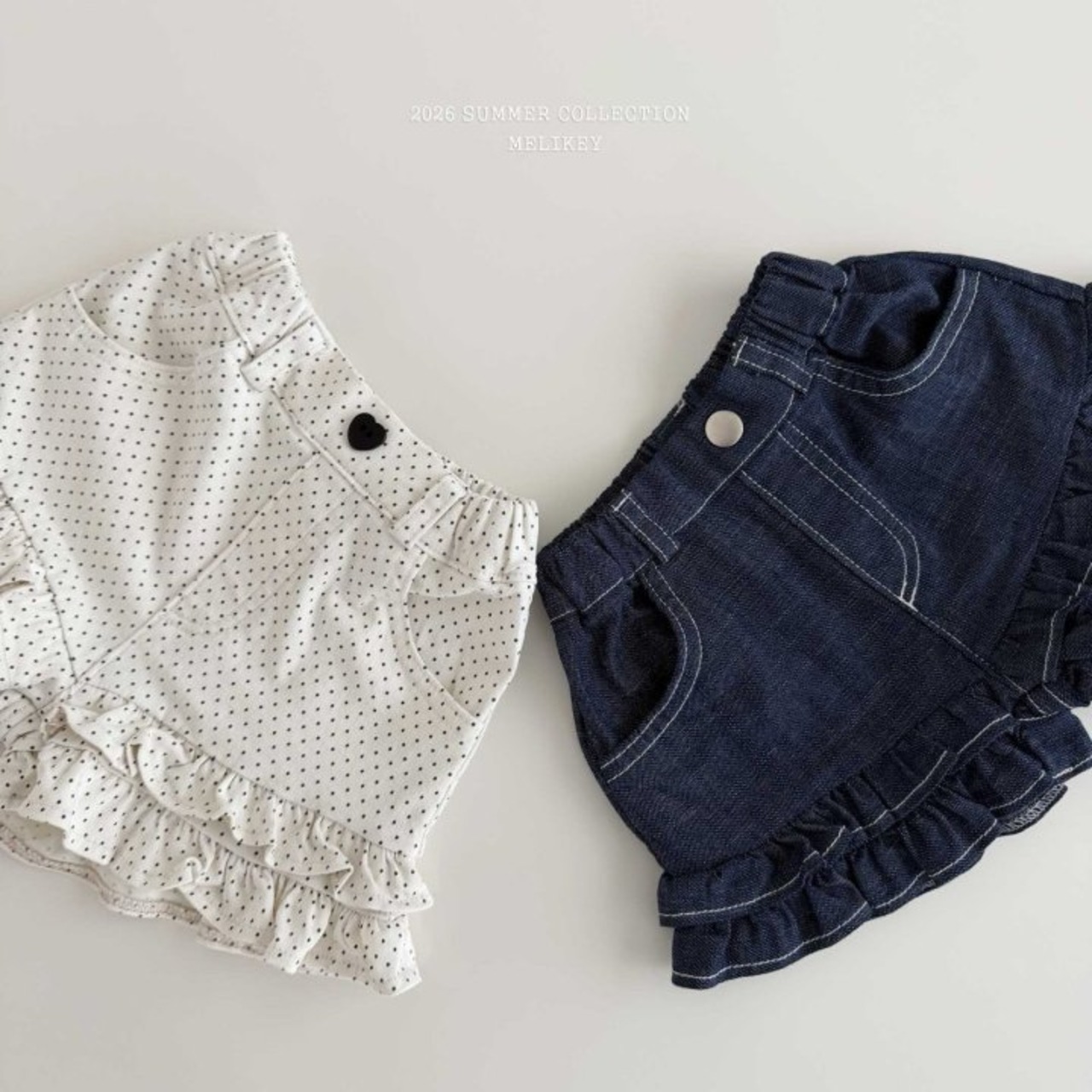 [MELIKEY] Tutu Frill Shorts (raw denim) / [미라이키] 투투프릴반바지(생지)
