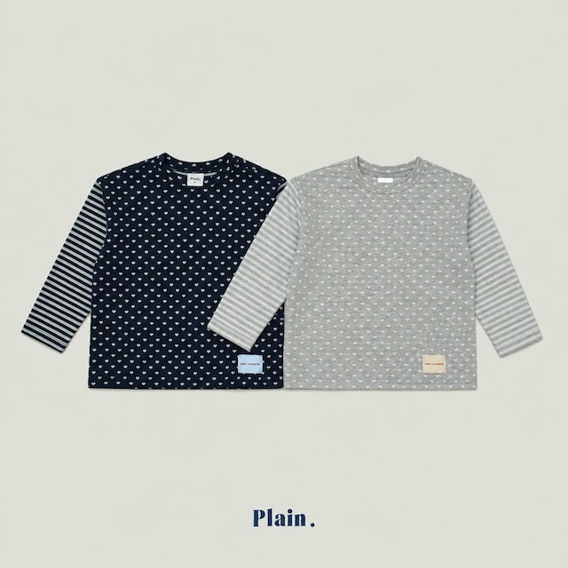 【取寄】plain|heart pop tee|ハートポップT|XS-XL|kids|26 autumn