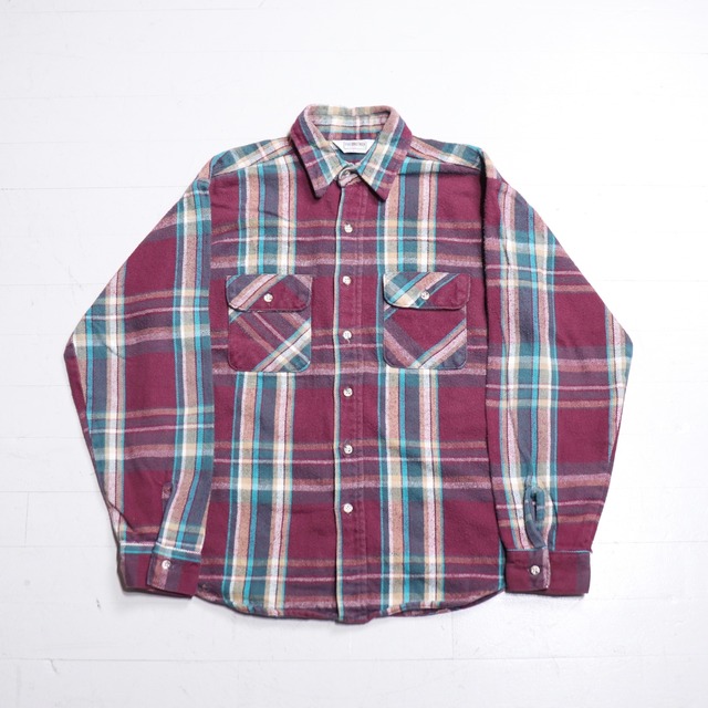 1980s "FIVE BROTHER" Flannel Shirt L c790