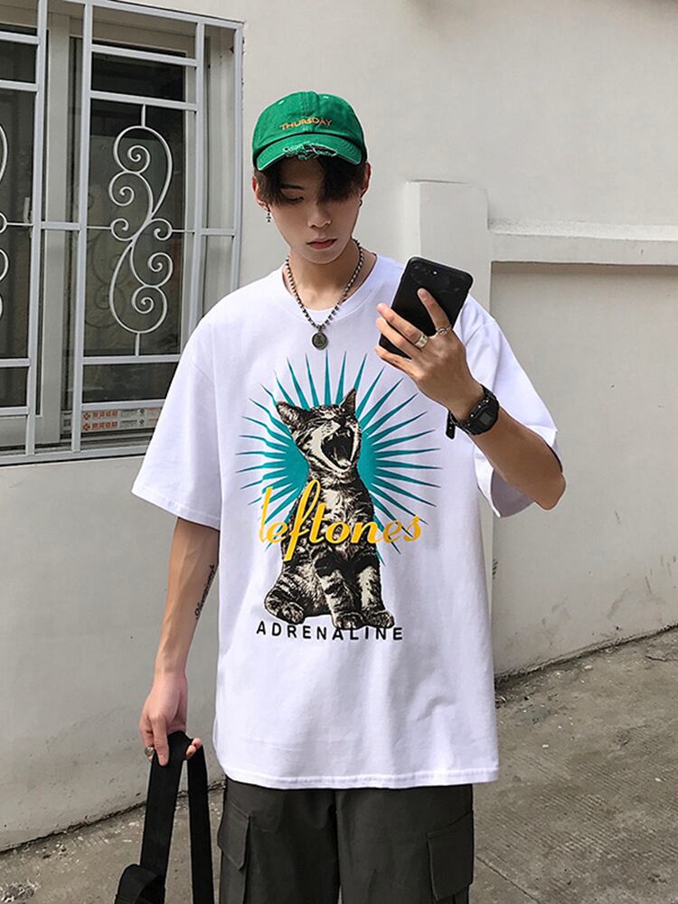 全2色 Tシャツ カットソー プリント カジュアル シンプル