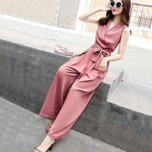 オールインワン パンツスーツ レディース ノースリーブジャケット Vネック 送料無料 カシュクール ロンパース ドレッシー パーティ 大人可愛い かわいい きれいめ 大人女子 エレガント 春 夏 ガーリー 20代 30代 40代 大人 お出かけ 外出 きれいめカジュアル 着回し ファッション デート 重ね着 休日 特別な日 お祝い 記念日 カジュアル 普段着 シンプル スタイル オフィスカジュアル 10代 20代 30代 ブルー  ピンク イエロー ベージュ ブラック S M L XL 2XL 3XL