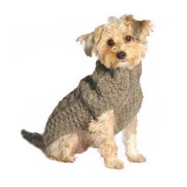 CHILLY DOG #Gray Cable knit Dog Sweater【2XS〜XL】