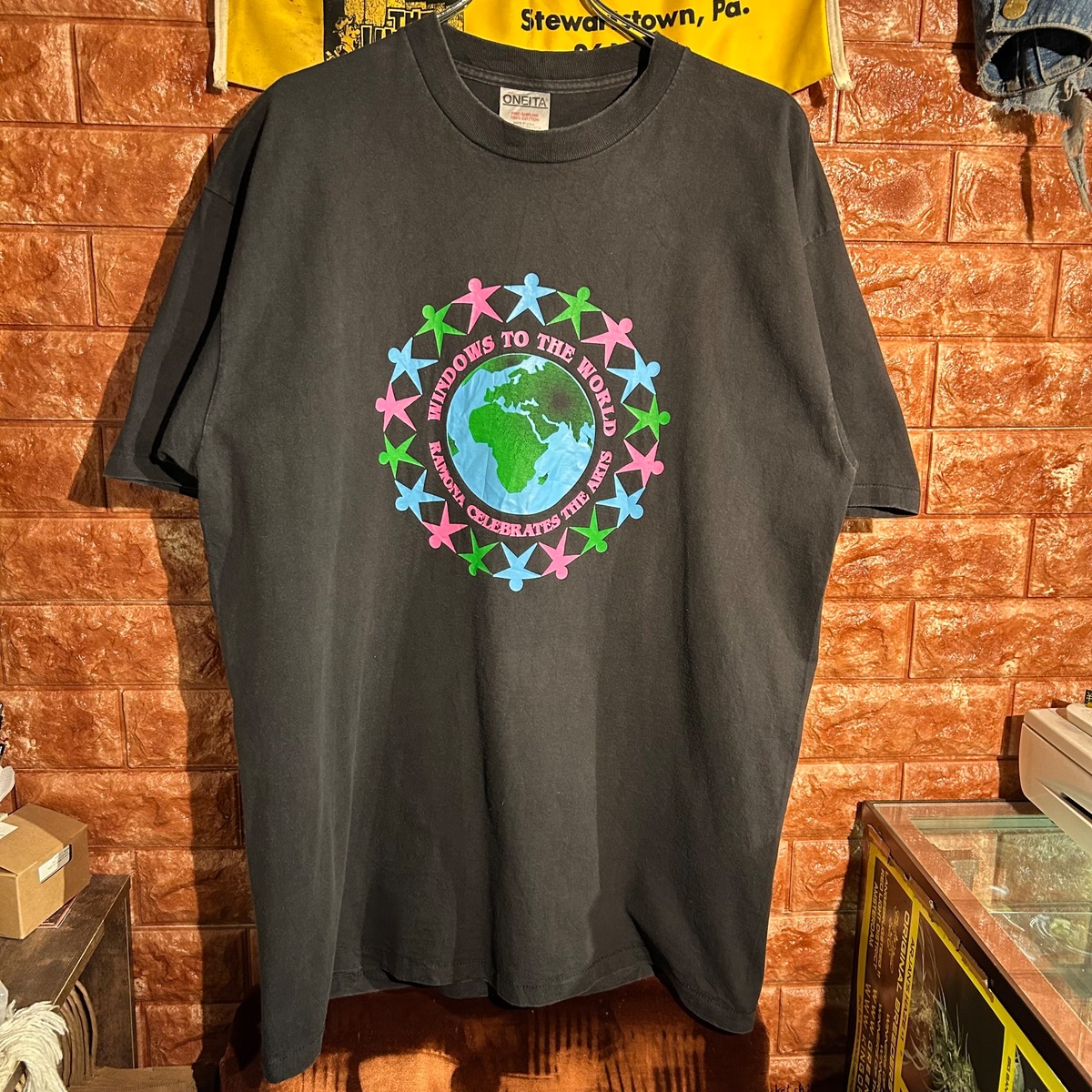 90's ONEITA POWER cotton black type Vintage Second Hand