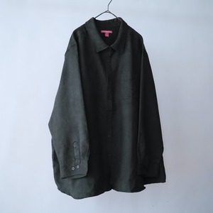 " woman within " over silhouette fake suède shirt