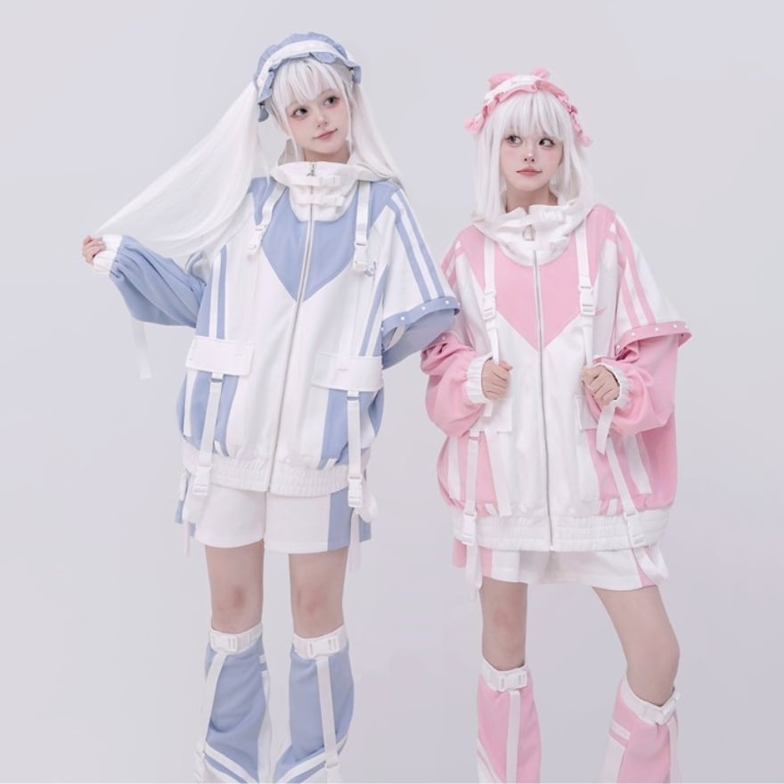 地雷系 量産型 セットアップ 4点セット cyberpunk ジャケット ショート