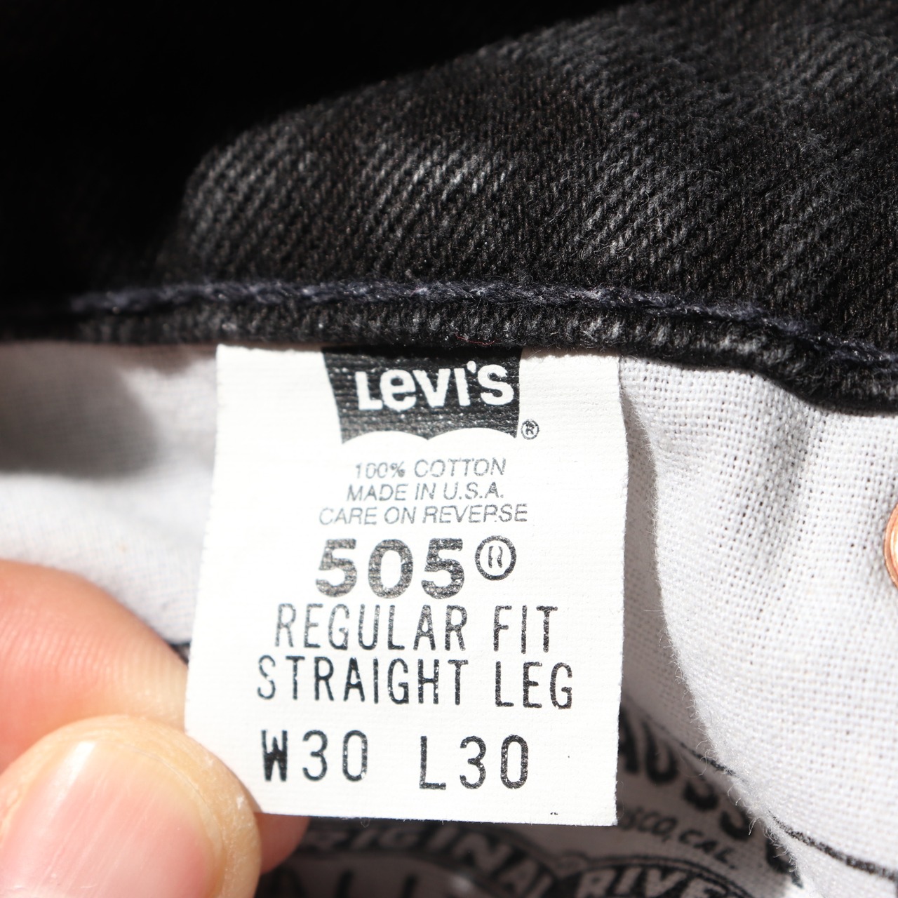 美品 30×30 Levi’s 505 USA 95年 リーバイス サルファーブラック デニムパンツ