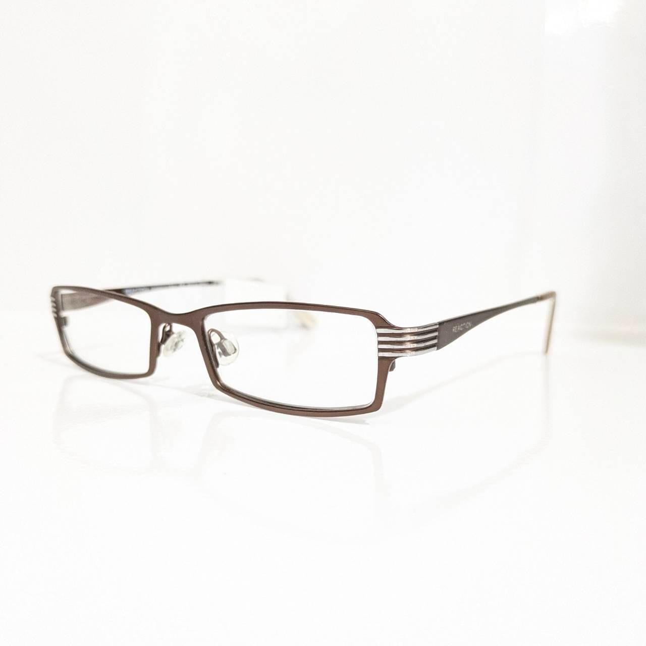【REACTION】スクエアメタルフレーム ブラウン