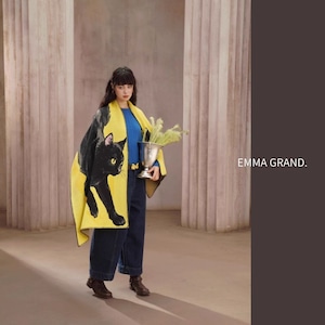 夜影を纏う黒猫ショール　E00606