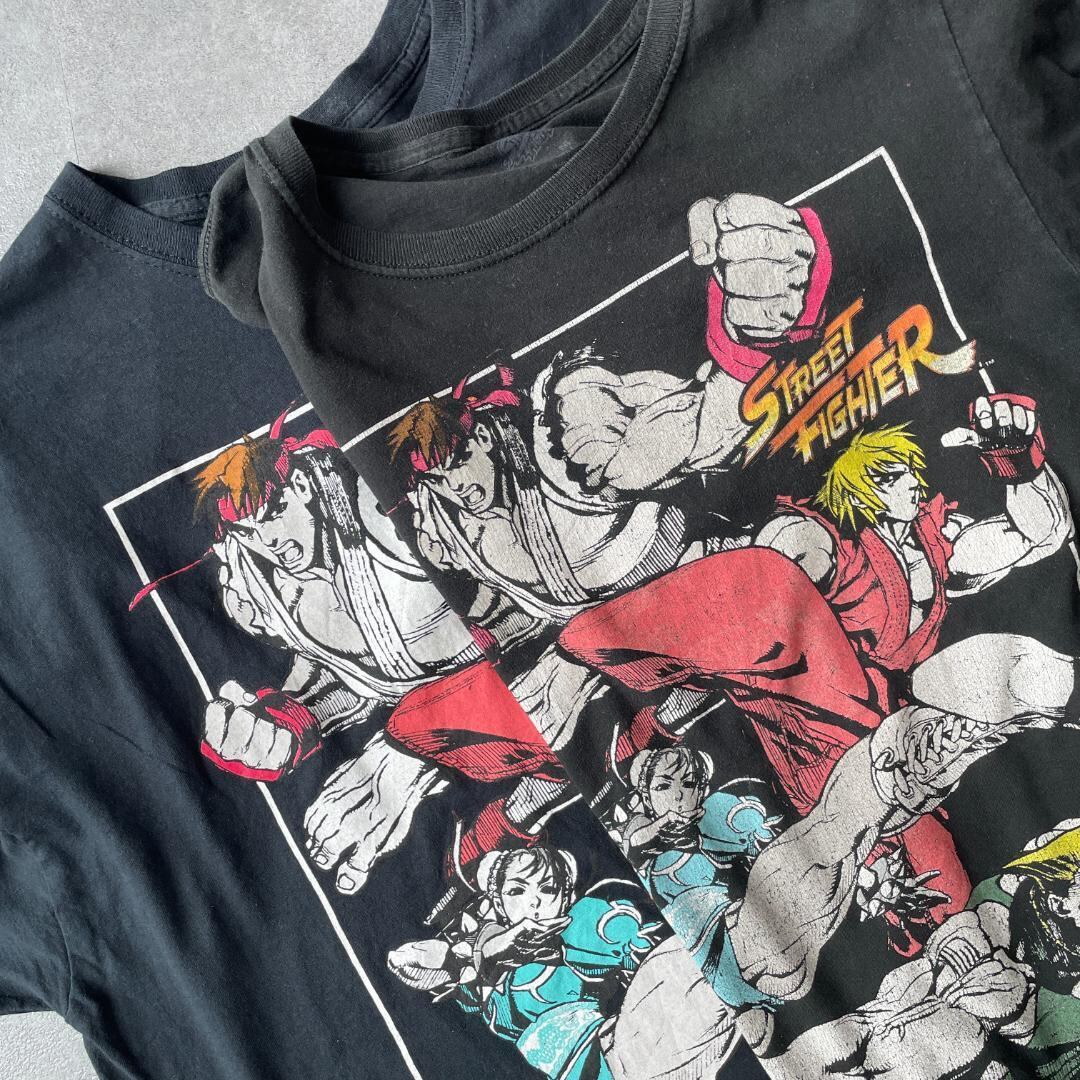 GF631 Tシャツ ストリートファイター カプコン スト2 ゲーム 黒 M