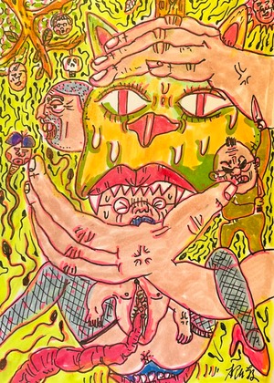 原画・着色ドローイング「無礼講スタイル〜梅雨を間近に控えて」 B6