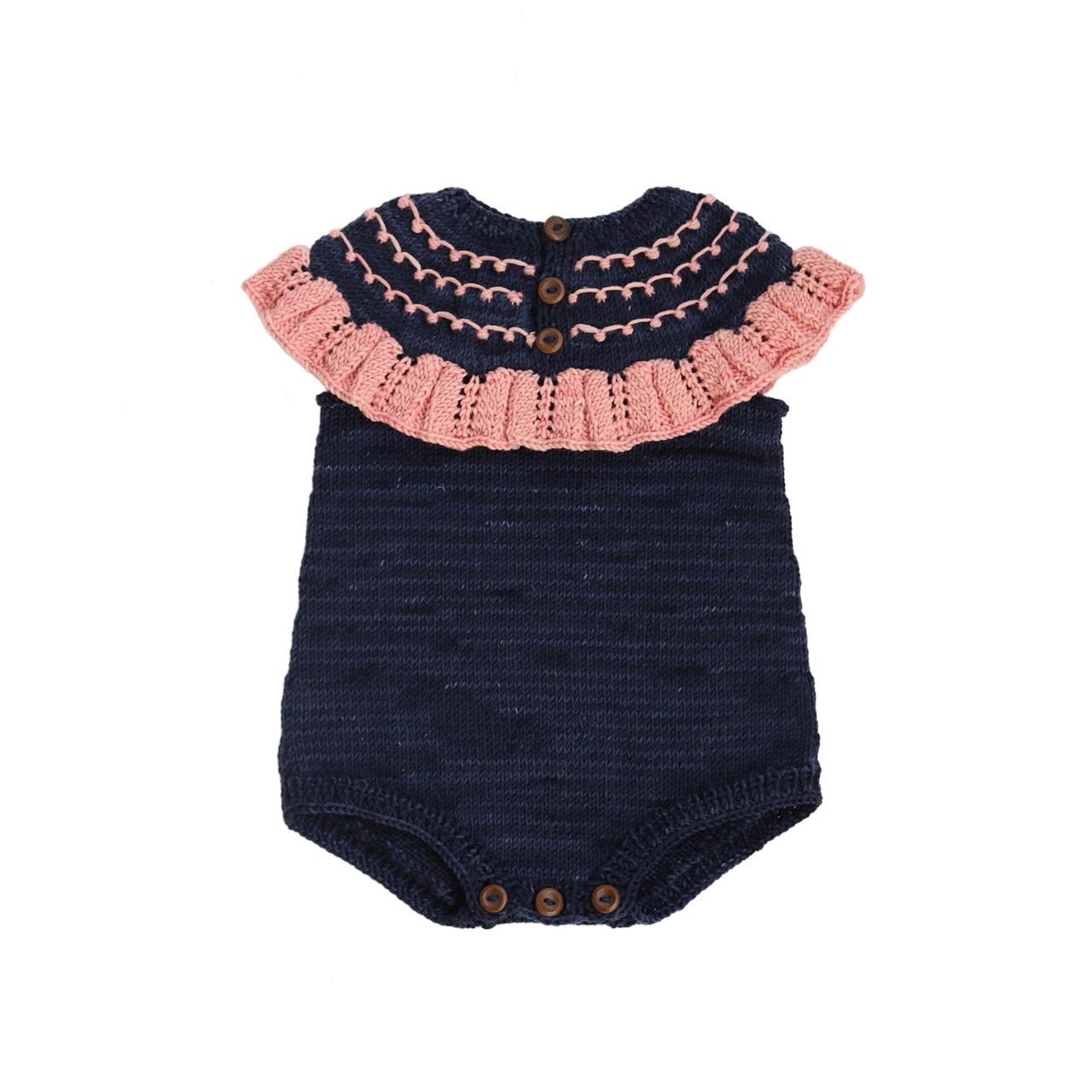 送料無料 kalinka/Dove Romper-Navy/Dusty Rose