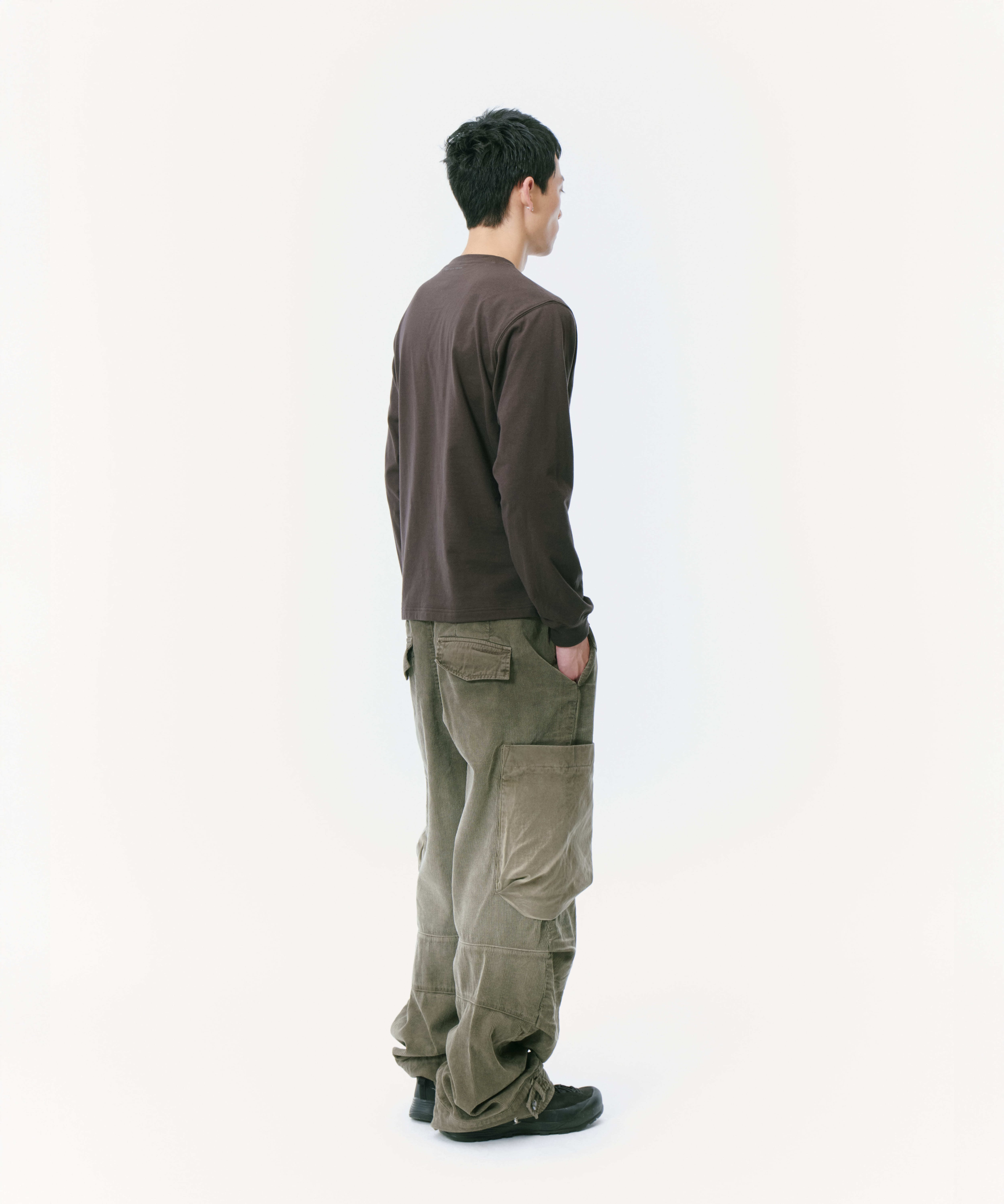 25aw sacai Corduroy Pants コーデュロイパンツ カーキ sacai(サカイ) 21AW Big Pockets Nylon-Switched Corduroy Pants