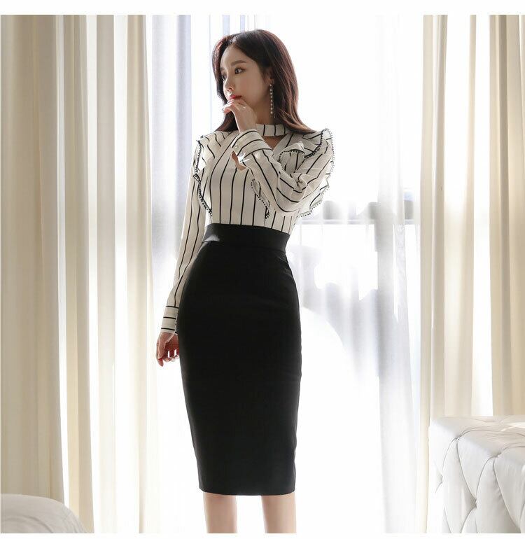 レディース 春物 ワンピース 2ピース風 セットアップ風 シャツ