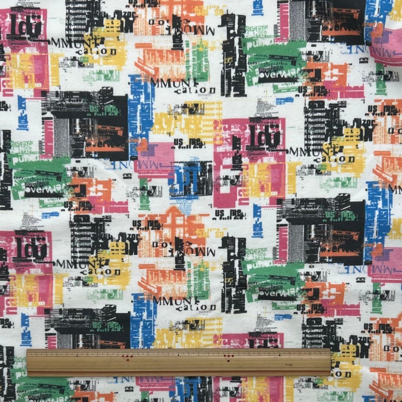 ★NY348◆1m◆綿100%裏毛ニット生地◆オリジナルプリント