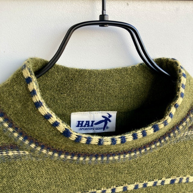 HAI SPORTING GEAR セーター 80s モックネック ボーダー ISSEY MIYAKE ヴィンテージ古着 画像4